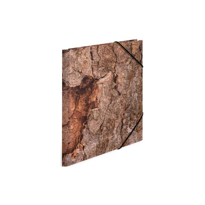 HERMA Cartellina con elastico Wood (Marrone, Marrone scuro, A3, 1 pezzo)