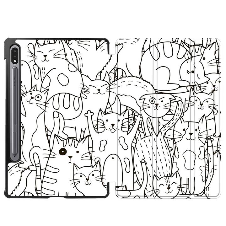 EG Hülle für Samsung Galaxy Tab S8+ 12.4" (2022) - weiß - Karikatur