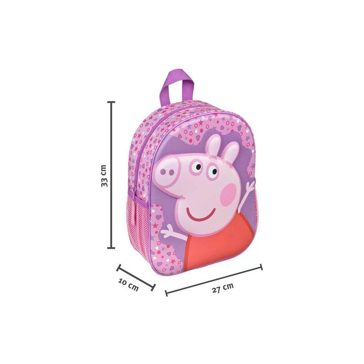 SCOOLI Zainetto da asilo infantilo 3D Peppa Pig (7 l, Viola, Rosa)