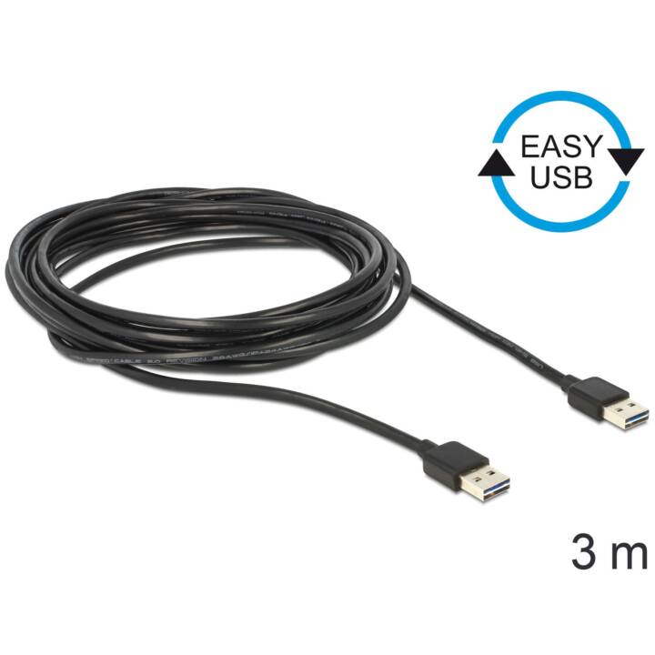 DELOCK Câble USB (USB 2.0 de type A, USB 2.0 de type A, 3 m)