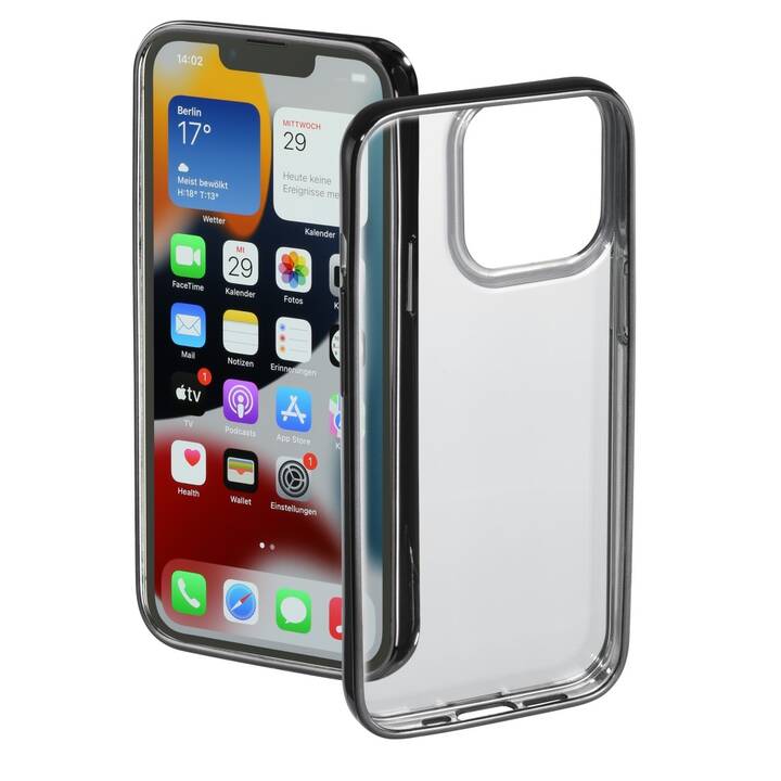 HAMA Backcover Clear&Chrome (iPhone 13 Pro, Black, Transparent)