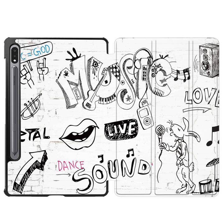 EG coque pour Samsung Galaxy Tab S8+ 12.4" (2022) - gris - musique