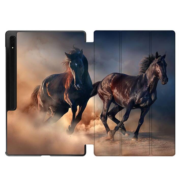 EG Housse (11", Galaxy Tab S9, Chevaux, Brun)