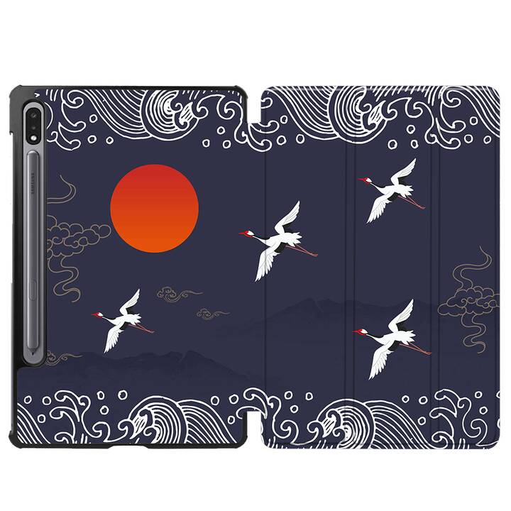 EG coque pour Samsung Galaxy Tab S8+ 12.4" (2022) - bleu - oiseau grue