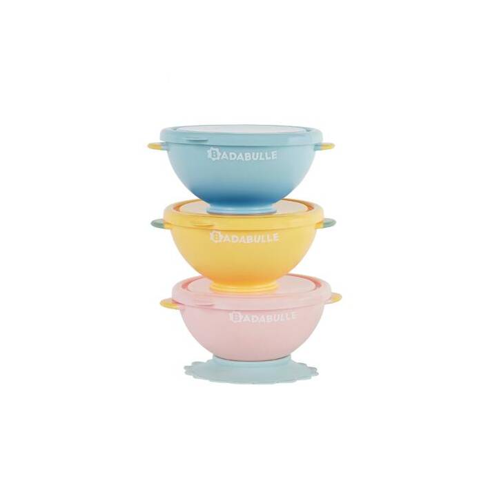 BADABULLE Set de vaisselle pour enfants (Jaune, Bleu, Rose, Multicolore)