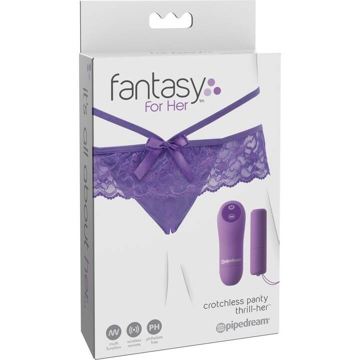 FANTASY FOR HER Vibro-Pantalon Crotchless Panty Thrill-Her