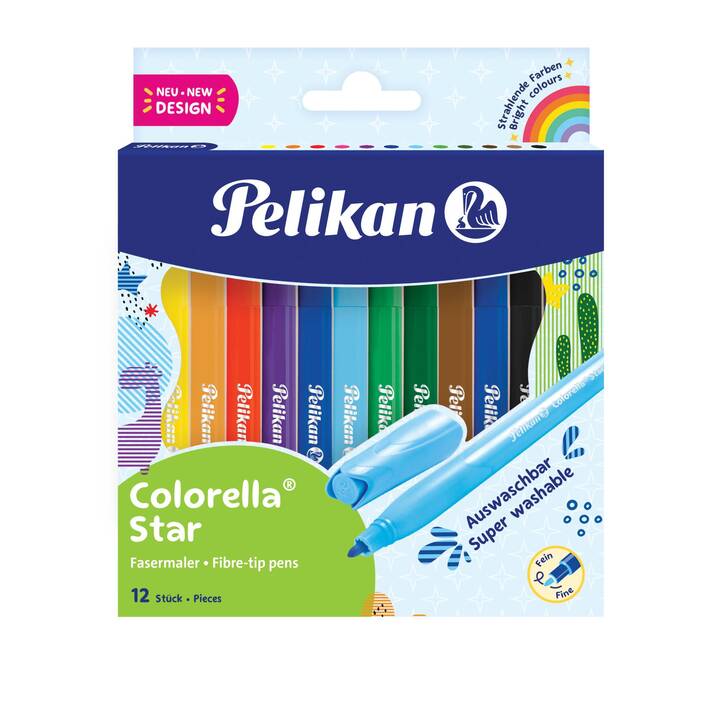 PELIKAN Colorella Star Crayon feutre (Multicolore, 12 pièce)
