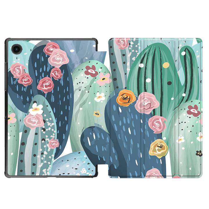 EG coque pour Samsung Galaxy Tab A8 10.5" (2021) - fleurs - vert