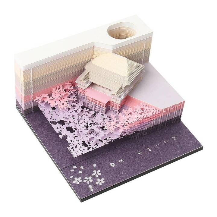 EG 3D-Notizblock - rosa - Tempel