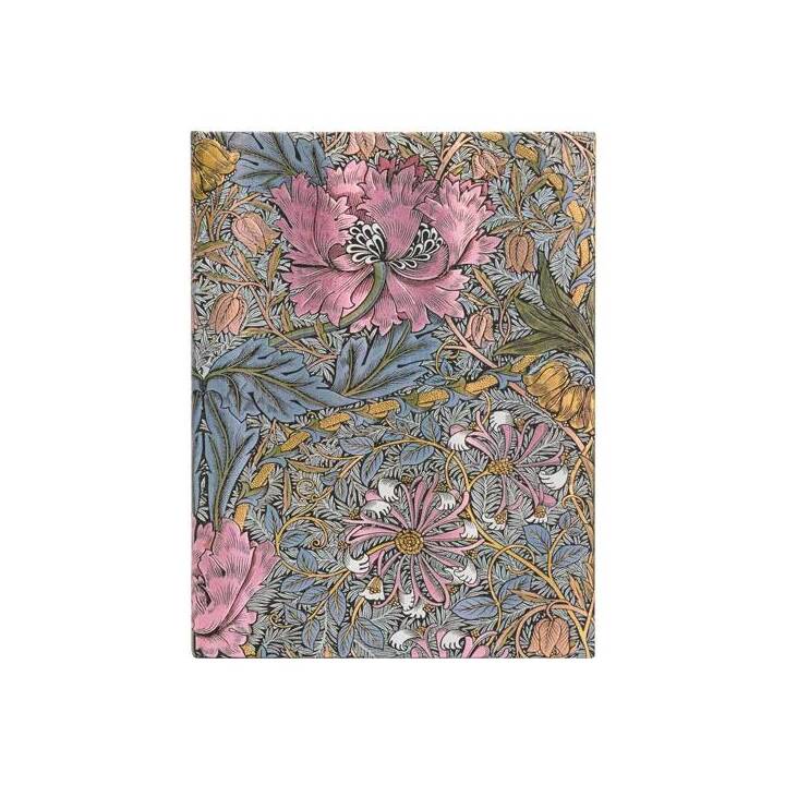 PAPERBLANKS Taccuini Morris Pink Honeysuckle Ultra (18 cm x 23 cm, Rigato)