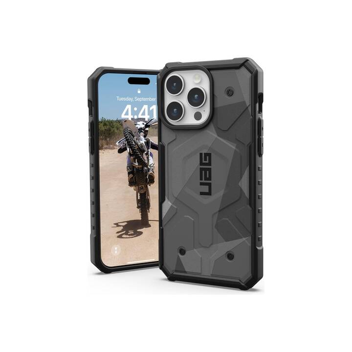 URBAN ARMOR GEAR Backcover (iPhone 15 Pro, iPhone 15 Pro Max, Grau, Camouflage)