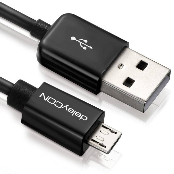 DELEYCON Câble USB (Fiche Micro USB 2.0 de type B, Fiche USB 2.0 de type A, 0.15 m)