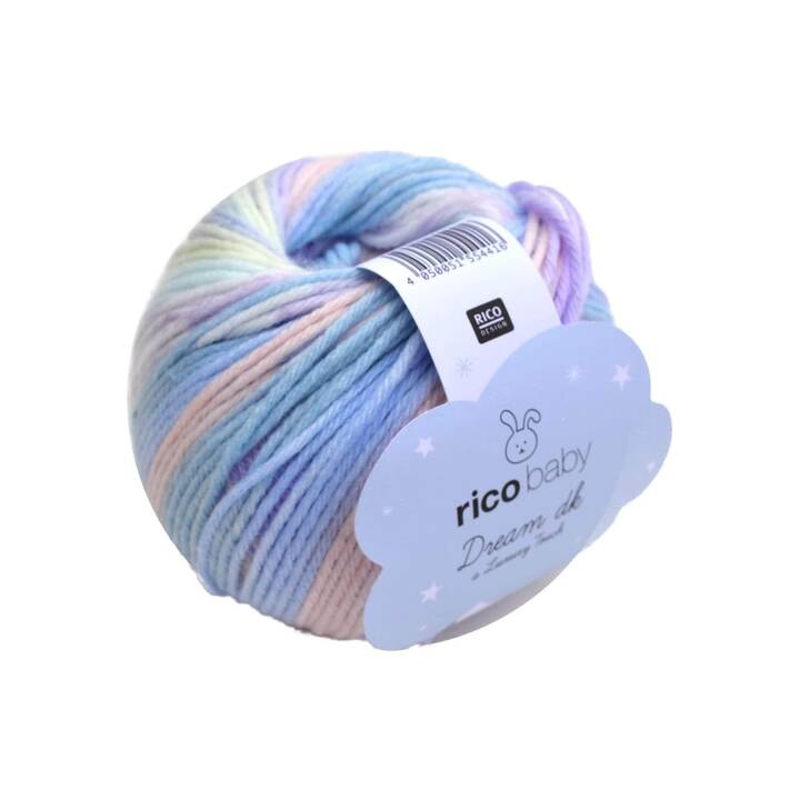 RICO DESIGN Laine Baby Dream dk (50 g, Bleu, Rose, Multicolore)