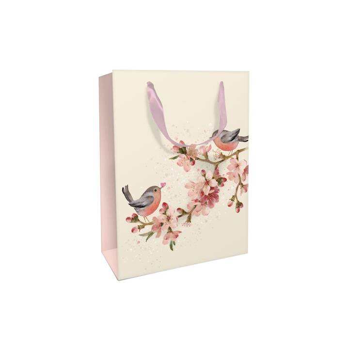BRAUN + COMPANY Sachet cadeau Cherry Blossom Love (Rose, Oiseau, Fleurs)