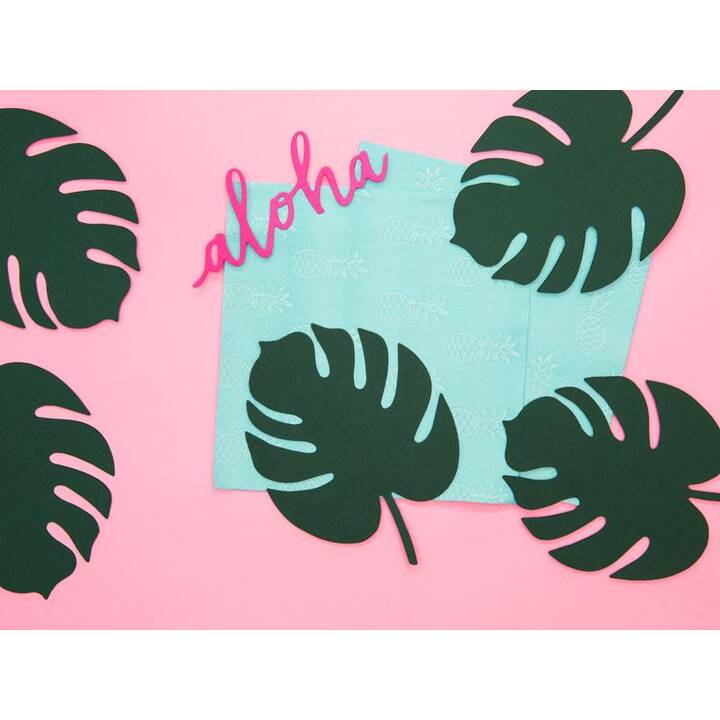 PARTYDECO Carton de table Aloha Monstera (6 pièce)