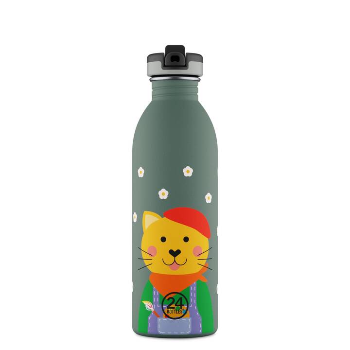 24BOTTLES Kindertrinkflasche Smart Cat Urban (0.5 l, Mehrfarbig)