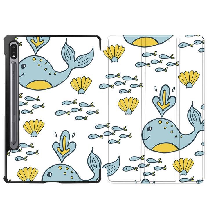 EG coque pour Samsung Galaxy Tab S8+ 12.4" (2022) - bleu - dessin animé