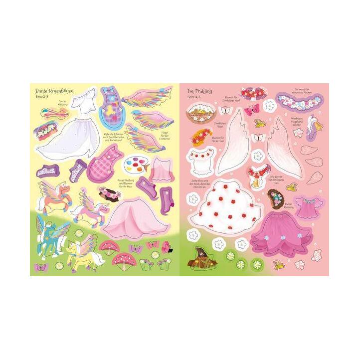 USBORNE PUBLISHING Stickerbuch Meine glitzernden Anziehpuppen-Stickerbücher (Fantasie und Magie)