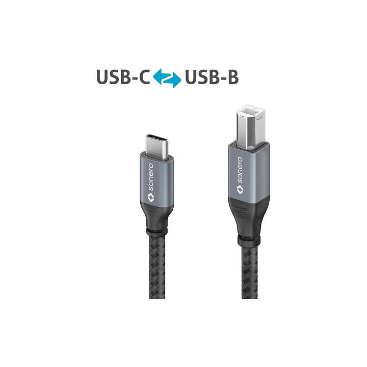 SONERO USB-Kabel (USB C, USB Typ-B, 3 m)