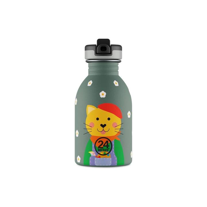 24BOTTLES Bottiglia per bambini Smart Cat Urban (0.25 l, Multicolore)