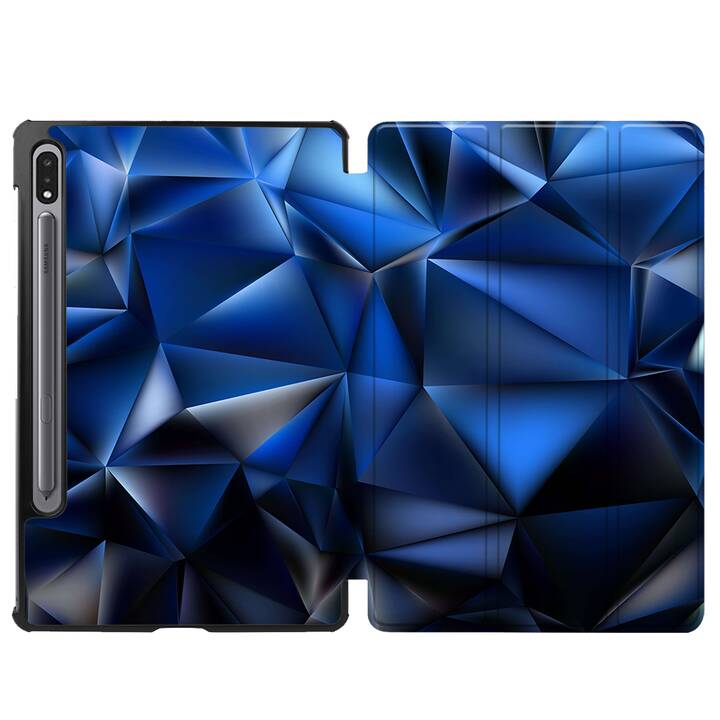 EG coque pour Samsung Galaxy Tab S8+ 12.4" (2022) - bleu - géométrique