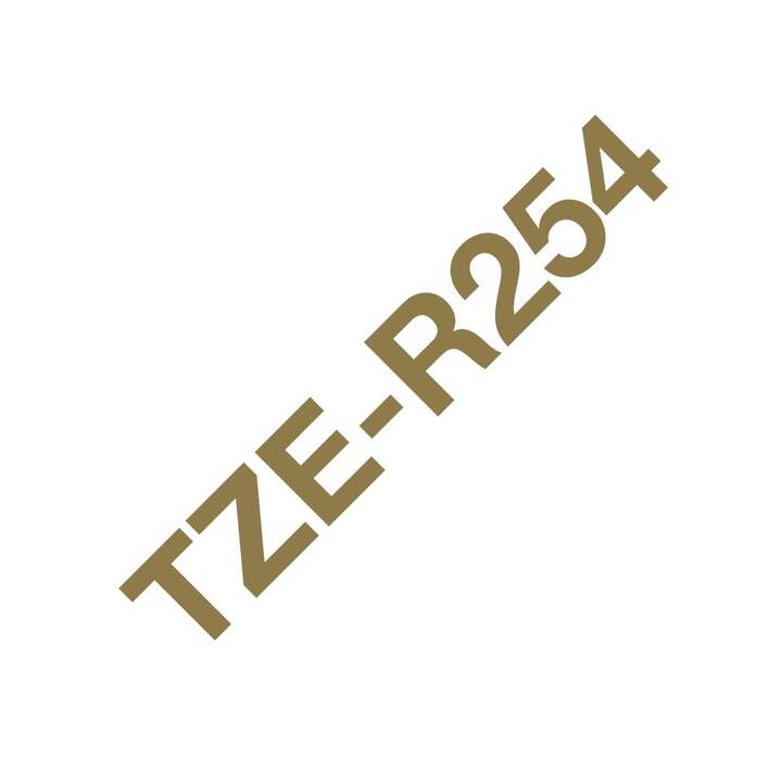 BROTHER TZE-R254 Ruban d'écriture (Doré / Blanc, 24 mm)