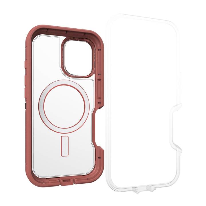 OTTERBOX Backcover MagSafe Defender Series XT (iPhone 16, Transparente, Rosso)