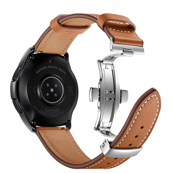 EG Armband (Samsung Galaxy Galaxy Watch 42 mm, Silber, Braun)