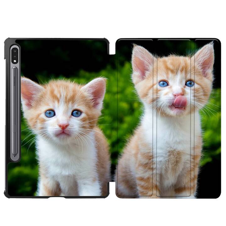 EG Hülle für Samsung Galaxy Tab S8 11" (2022) - Braun - Katzen
