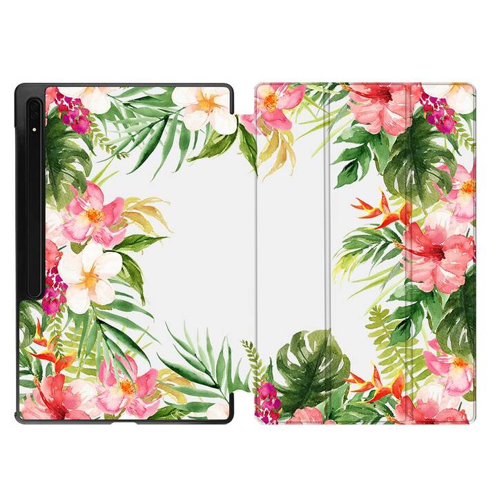 EG Housse (11", Galaxy Tab S9, Fleurs, Rose)