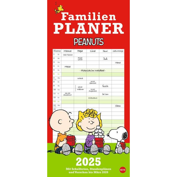 HEYE KALENDER Familienplaner Peanuts (2025)