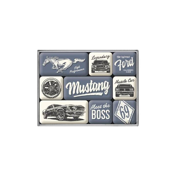NOSTALGIC ART  Ford Mustang Magnet (9 Stück)