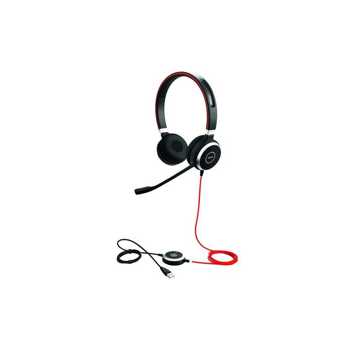 JABRA Office Headset Evolve 40 (On-Ear, Kabel, Silber, Schwarz)