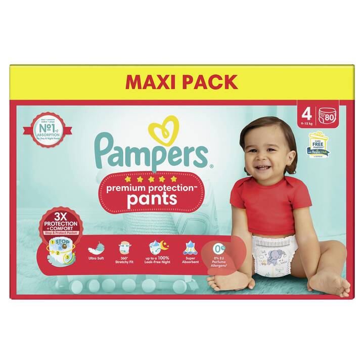 PAMPERS Premium Protection Pants 4 (Maxi Pack, 80 Stück)