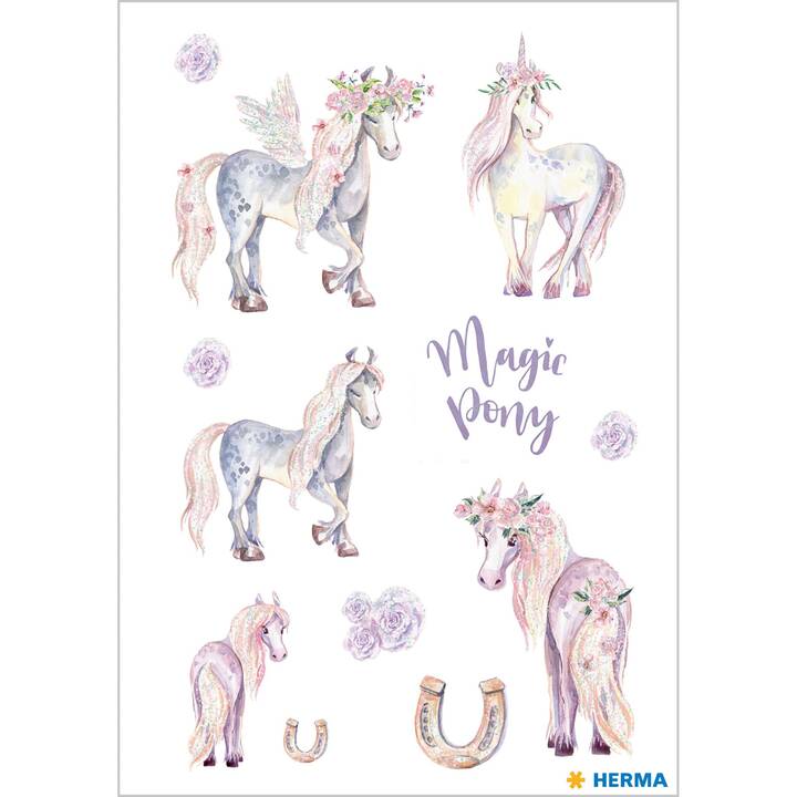 HERMA Sticker Magic Pony (Einhorn, 24 Stück)