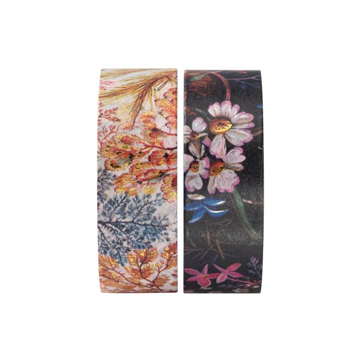 PAPERBLANKS Washi Tape Set Floralia (Nero, Multicolore, 10 m)