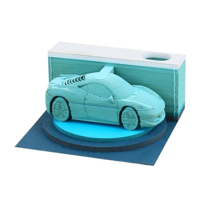 EG Bloc mémo 3D - bleu - voiture