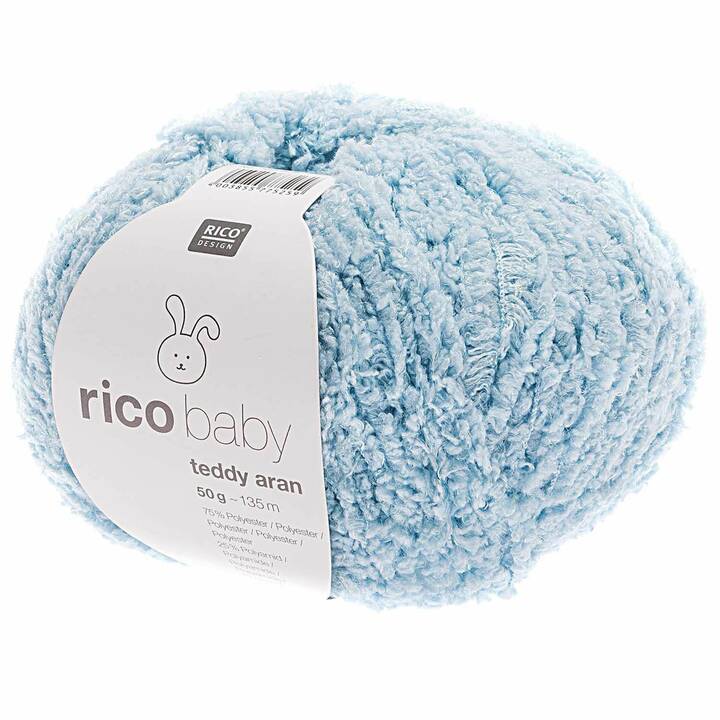RICO DESIGN Wolle Baby Teddy Aran (50 g, Hellblau, Blau)
