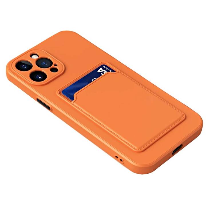 EG Copertina posteriore con portacarte (iPhone 15 Pro Max, Arancione)