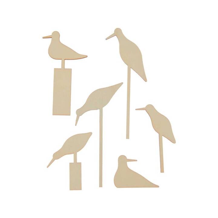 RICO DESIGN Miniature di feltro (Legno, Uccelli, 6 pezzo)
