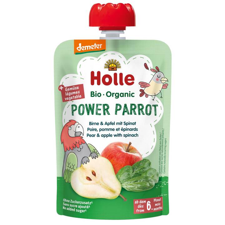 HOLLE Power Parrot Fruchtpüree Quetschbeutel (100 g)