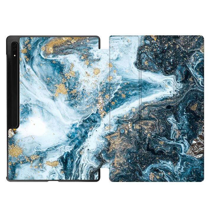 EG Schutzhülle (11", Galaxy Tab S9, Marmor, Blau)