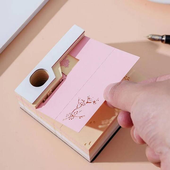 EG 3D-Notizblock – rosa – Hase