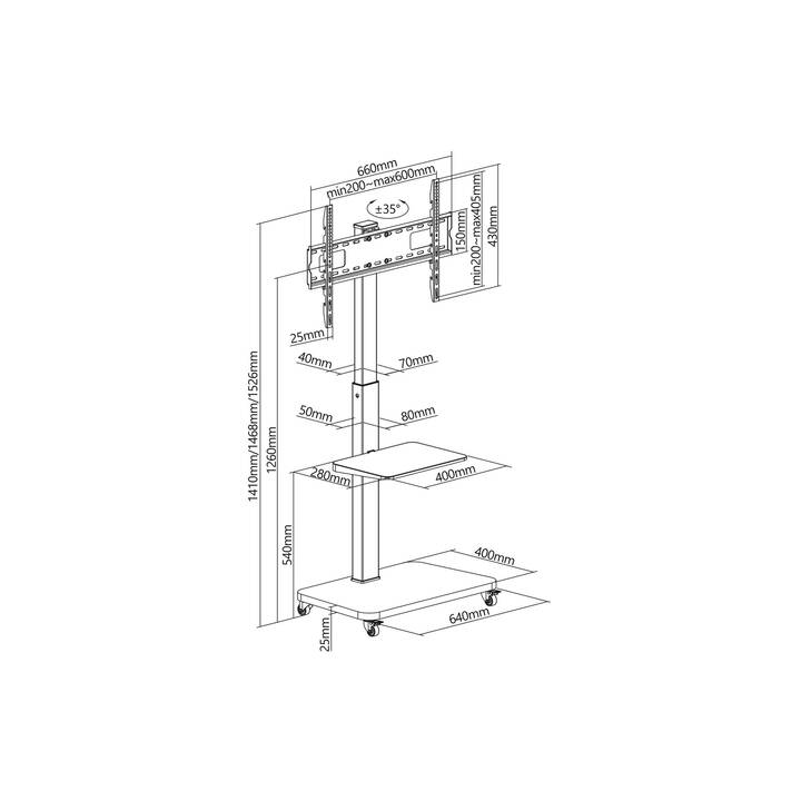 CE-SCOUTING Carrello TV  My Wall  (37" – 75")