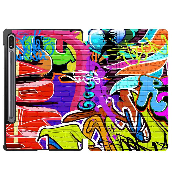 EG coque pour Samsung Galaxy Tab S8+ 12.4" (2022) - Multicolore - graffiti