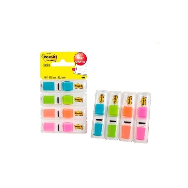 POST-IT Notes autocollantes Index Tabs Clear (4 x 35 feuille, Multicolore)