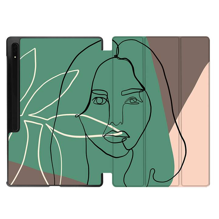 EG cover per Samsung Galaxy Tab S8 Ultra 14.6" (2022) - Verde - una linea art