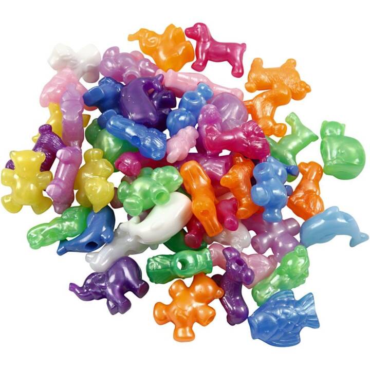 CREATIV COMPANY Perle (55 g, Plastica, Multicolore)