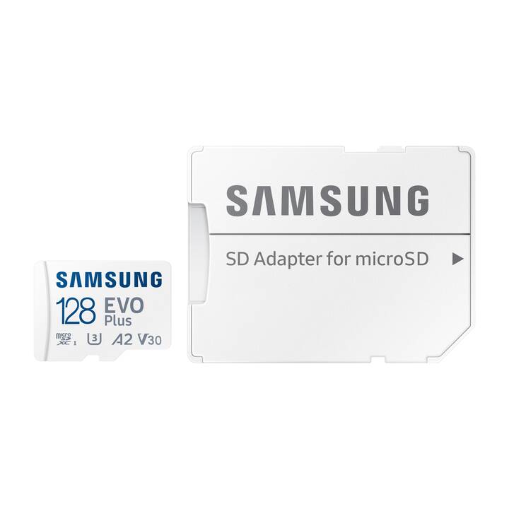 SAMSUNG MicroSDXC Evo Plus (Video Class 30, Class 10, A2, 128 Go, 160 Mo/s)