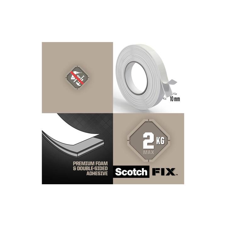 SCOTCH Catena di montaggio Scotch-Fix (10 mm x 2 m, 1 pezzo)